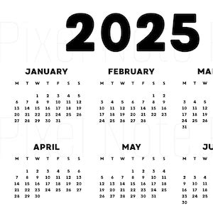 Calendar 2025 Png Sublimation Calendar | Transparent Background ...