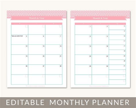 Planner calendar printables, Monthly calendar printable, Monthly ...