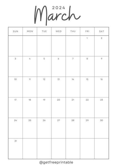 March calendar printable, Planner template, Calendar printables