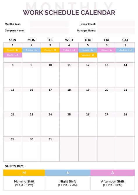 Schedule of Availability Template - Google Docs | Word - Highfile