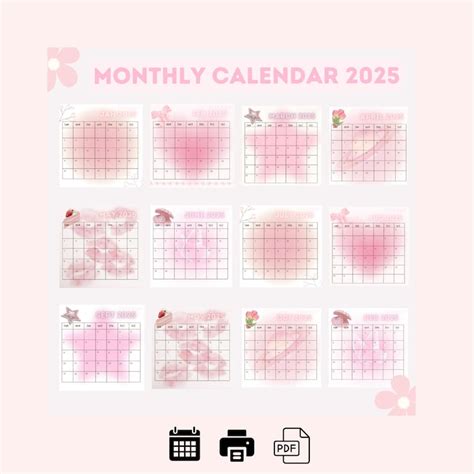 2025 Girly Calendar - Etsy