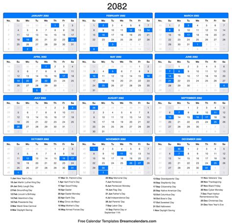 2082 Calendar