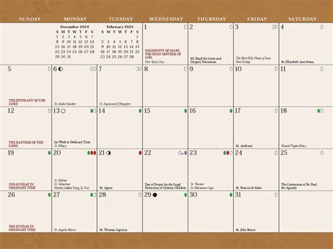 Catholic Art Calendar - English