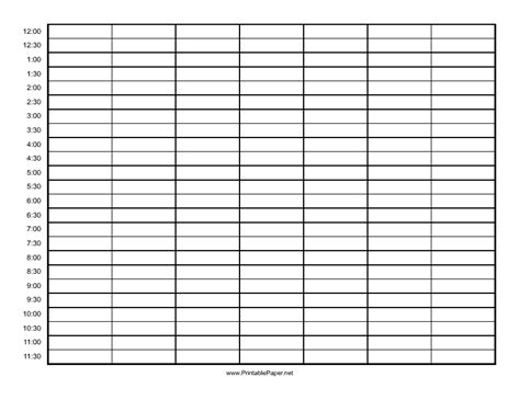 Hourly Schedule Template Download Printable PDF | Templateroller