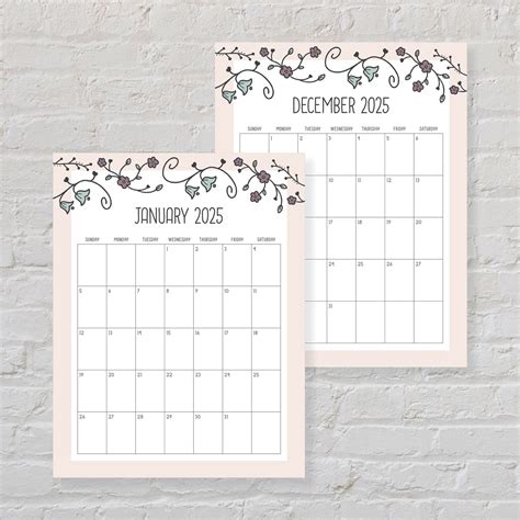 Printable 2025 Calendar - Etsy