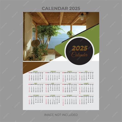 Premium Vector | Vertical calendar template 2025