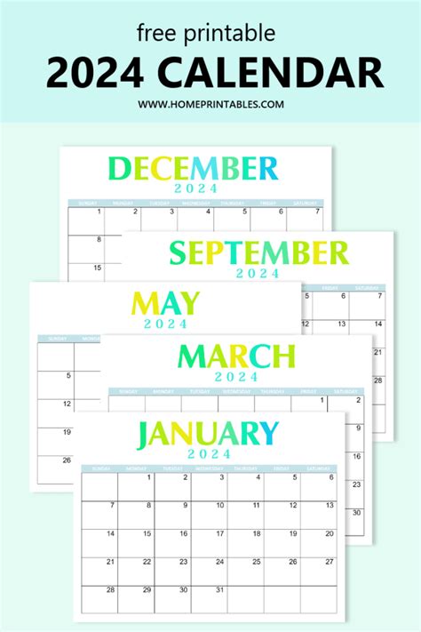2024 Calendar Printable for Free Download | Stunning Designs