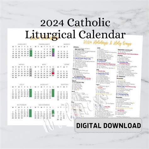 Traditional Catholic Calendar 2025 Printable - Amelie Bullen