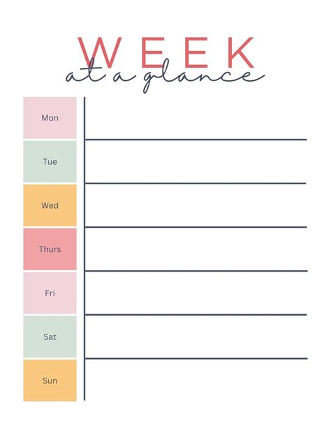 Printable Weekly Family Calendar