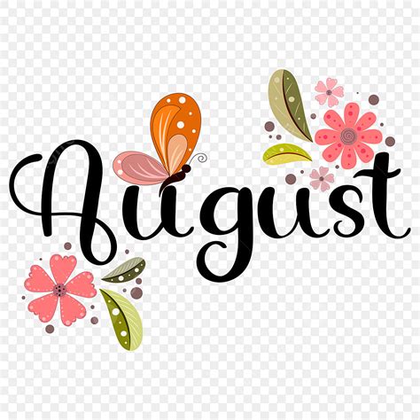 Month August Clipart Vector, Hello August Month Of The Year Hand ...