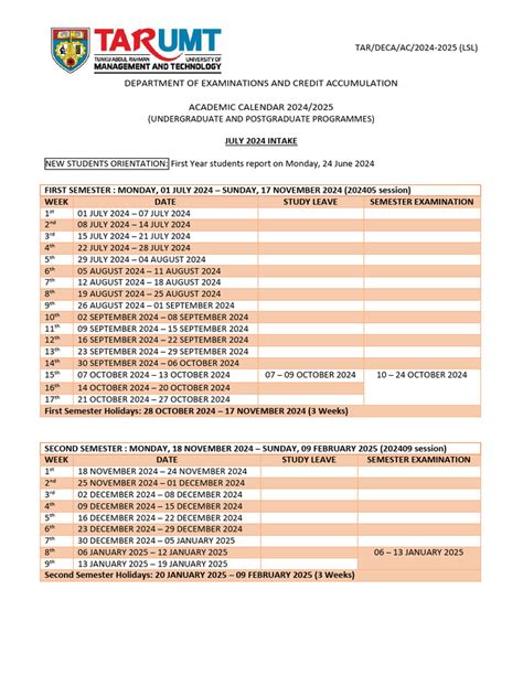 Academic Calendar 2024/2025 | PDF | Academic Term | Public Services