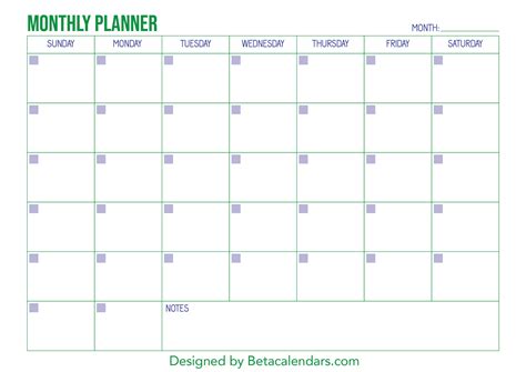 Printable Monthly Planner