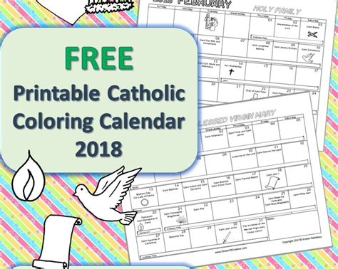 Printable Catholic Calendar to Color - Drawn2BCreative
