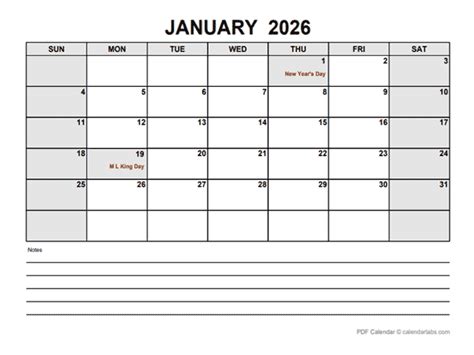 2026 Blank Calendar PDF - Free Printable Templates
