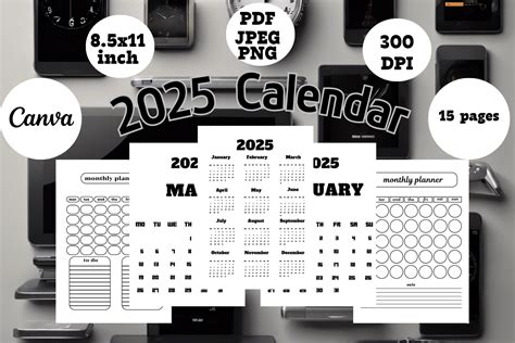 2025 Calendar Graphic by M S for Digital Products · Creative Fabrica