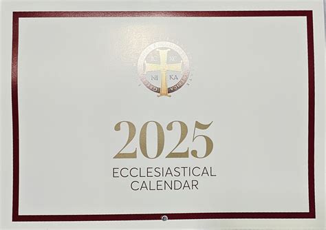 2025 Ecclesiastical Calendar