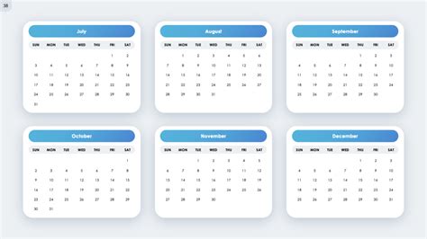 6-month Calendar Slide - 2022 Calendar Presentation