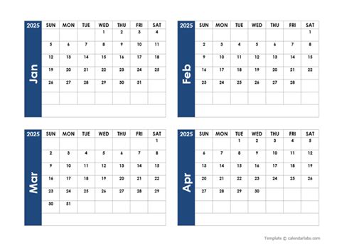 Free Printable Four Month Calendar 2025 Calendar - Binny Cheslie