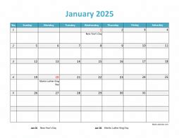 2025 Excel Calendars