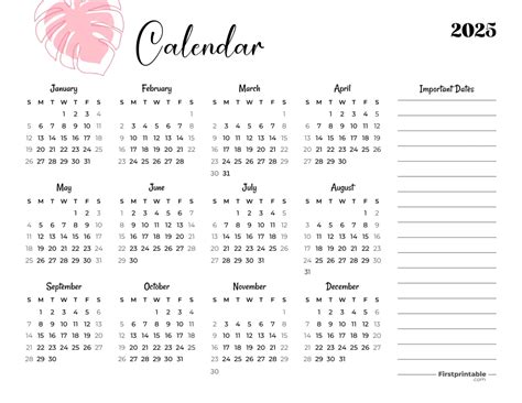 2025 Calendar | Free Printable PDFs
