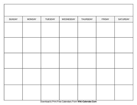 Printable Blank Calendar | Blank calendar template, Printable blank ...