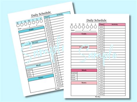 Daily Calendar Printable Blank Daily Calendar Daily Schedule for Kids ...