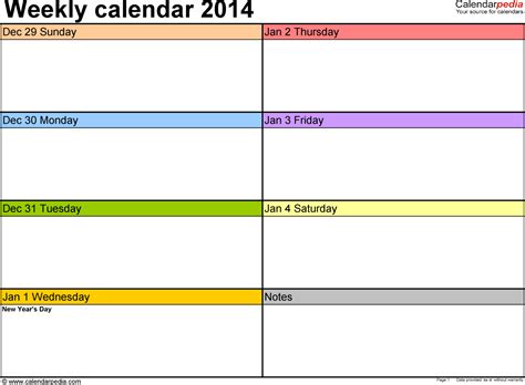 Free Printable Calendar One Week Per Page | Calendar intended for Blank ...