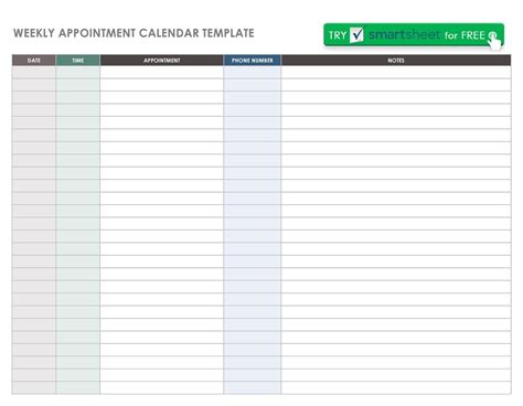 45 Printable Appointment Schedule Templates [& Appointment Calendars]
