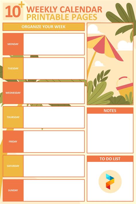 Weekly Calendar Pages - 10 Free PDF Printables | Printablee