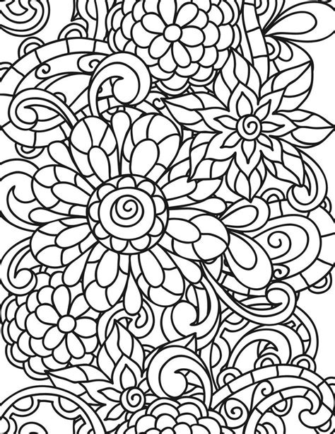 Digital and Printable Coloring Book With Floral Designs - Etsy
