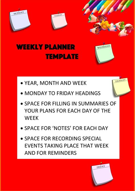 Weekly Planner Template • Teacha!