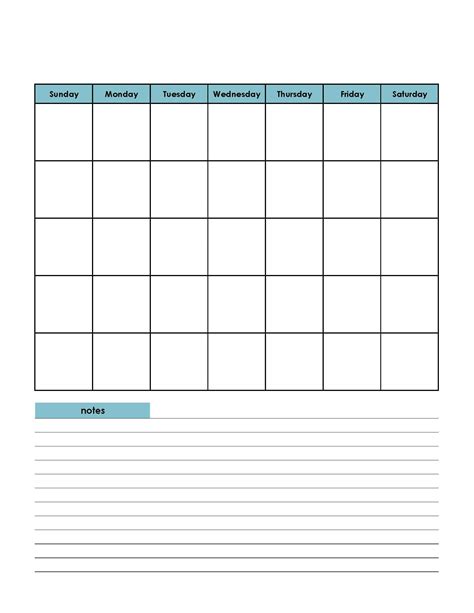 Printable Monthly, Weekly And Yearly Blank Calendar Templates