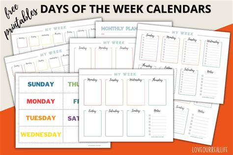 FREE Printable Days of the Week Calendar- Home or Classroom ⋆ Love Our ...