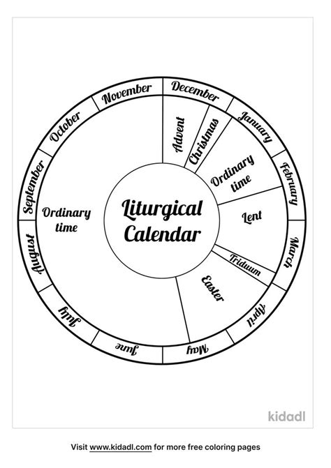 Liturgical Calendar Coloring Page Coloring Pages