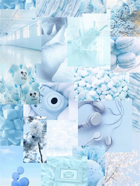 Soft Blue Aesthetic with Balloons and Flowers