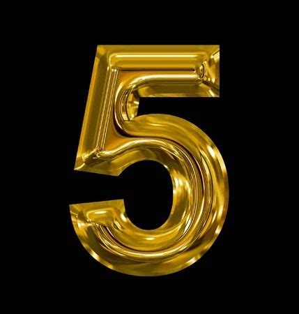 Number 5 Gold Foil Photo Frame Design