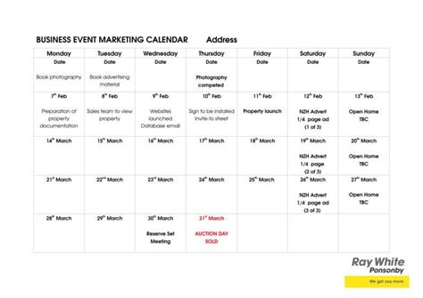 Marketing Event Calendar Template - Hollie Hyacinthe