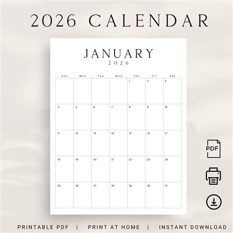 2026 printable calendar 2026 planner vertical calendar portrait luxe ...