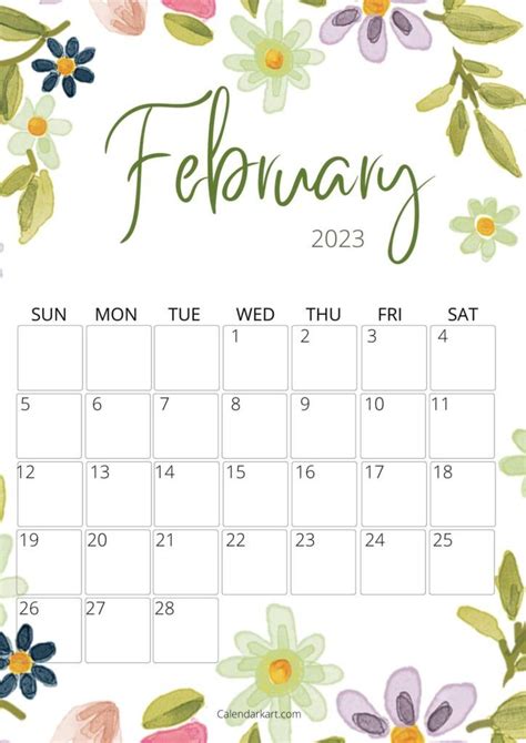 Free & Cute printable February 2024 Calendar - CalendarKart | Free ...