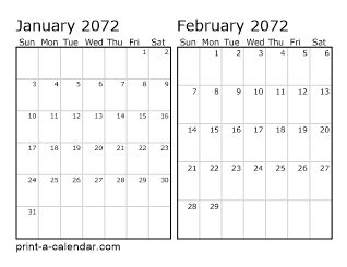 Download 2072 Printable Calendars