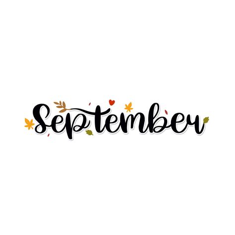 Hello September month lettering with flowers and clipart 10886383 ...