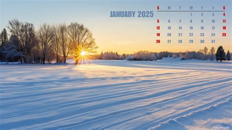 2025 January Calendar Desktop Wallpapers Free Download