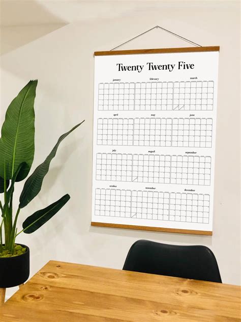 2025 Large Wall Calendar Digital File, Year at A Glance Wall Planner ...