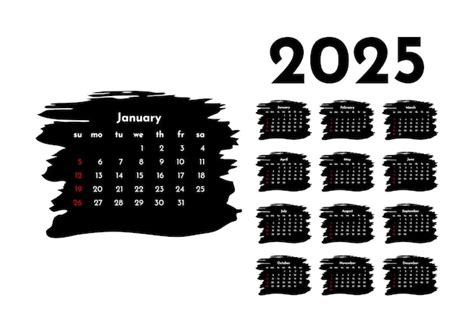 Premium Vector | Calendar for 2025 isolated on a white background