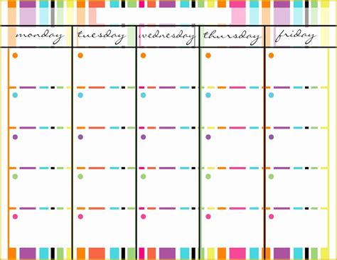 Free Monday Through Friday Calendar Template Of Printable Monday ...