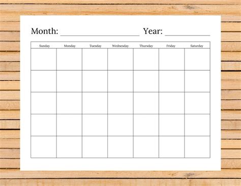 Blank Calendar Printable Instant Download + Goodnotes Friendly - Etsy