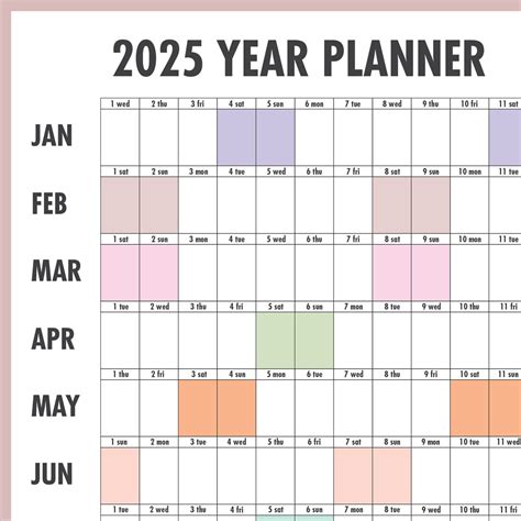 Giant Wall Calendar 2025 Printable PDF, 2025 Wall Planner, Large Wall ...