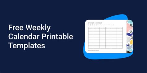 8 Printable Weekly Calendar Templates in PDF - Download for Free