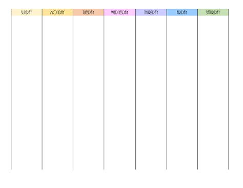 Blank Week Calendar Printable