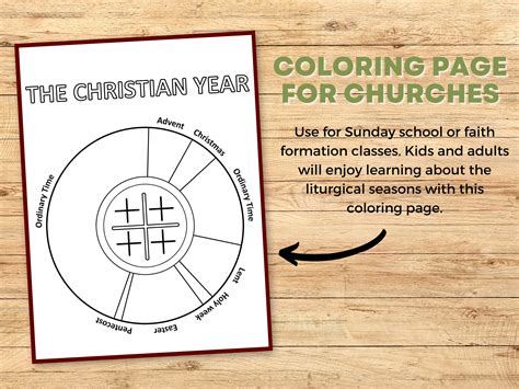 Liturgical Calendar Coloring Page Religious Coloring Sheet Christian ...